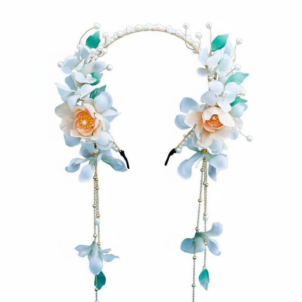 Traditional Chinese Tassel Hair Crown Detachable Tassels Tassel Hair Crown Ancient Design Flower Headpiece Meticulous