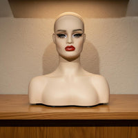 PVC Mannequin Head Smooth Surface Hairpiece Display Head Realistic Face Shape for Studio