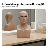 Realistic Male Head Model Long-Lasting Fiberglass Construction