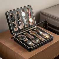 Watch Storage Case Portable Travel Watch Case Fastener Closure Slim Design for Travelers, Business Trips