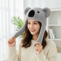 Fuzzy Koala Earflap Hat Ear Protection Koala Fuzzy Hat Warm for Parties, Outdoor