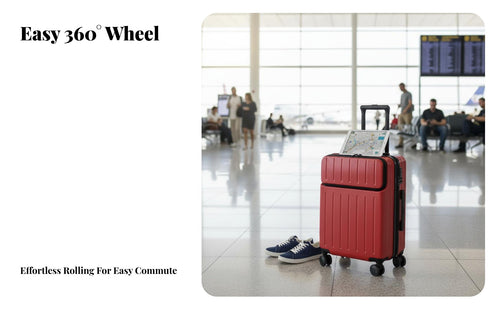 Lightweight Front-Accessing Carry-on Airline Approved Size Frontentry Hardside Luggage Wheels Trolley Case Hardshell Design for Travelers, Vacationers, Business Professionals, Vacations, Short Trip Getaways, Airports