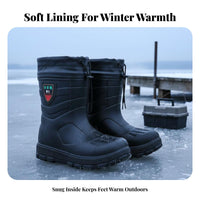 Lightweight EVA Cold Weather Boots Wear Resistant Fleece Lined Winter Boots Cushioned Comfort for Fishermen, Workers