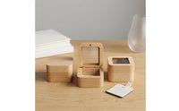 Beech Wood Jewelry Box Long-Lasting Small Square Jewelry Box Elegant