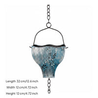 Blue Hummingbird Rain Chain Weather-Resistant Hummingbird Rain Chain for Eaves