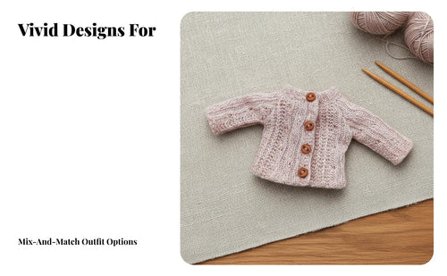 1/12 Miniature Doll Sweater Soft Knitted Doll Cardigan Button Closure Miniature Sweater for Hobbyists