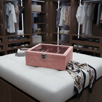 Bracelet Organizer with Pillows Removable Inserts Watch Storage Box Bracelet Display Case Dustproof Glass Top Jewelry Organizer