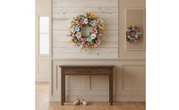 Vibrant Colors Seasonal Floret Wreath Handmade House Decoration Realistic Look for Wedding, Party