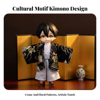 OB11 Doll Clothes Traditional Pattern 1/12 BJD Kimono Cute Aesthetic Doll Kimono Set