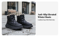 Waterproof Short Platform Snow Boots Stylish Design Platform Snow Boots Side Zipper for Young Adults, Snowy Weather, Outdoor, Casual Outings