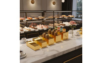 5 Pieces 5 Piece Buffet Display Set Multipurpose Acrylic Display Riser Set Mirrored Food Riser Easy Cleaning & Maintenance