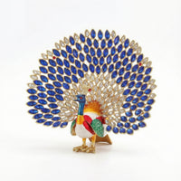 Peacock Trinket Box Desktop Jewelry Box with Hinge Ornamental for Dresser, Women