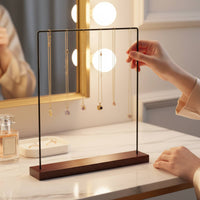 Necklace Display Stand Space Saving Pendant Display Holder Wooden Base Household Storage for Dressing Table