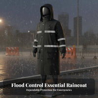 Reflective Safety Raincoat With Hood High Visibility Rain Coat Heavy Duty