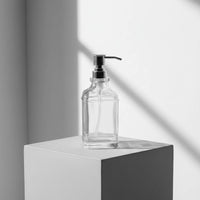 Square Glass Pump Bottle Refillable Lotion Pump Bottle for Kitchen, Office