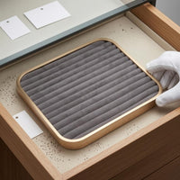 Square Jewelry Display Tray Rounded Corners Storage Polished Metal Rim
