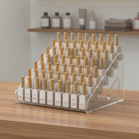Nail Polish Rack Transparent Cosmetic Display Stand Multi-Tier for Vanity