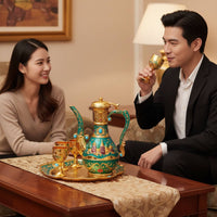 Sapphire Green Goblet Set Gift Idea Tableware for Hotel Dining