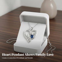 I Love You Mom Necklace White Gold Plated Engraved Mom Necklace for Mother