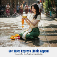 Dai Ethnic Women's Event Costume, Water Splashing, Yunnan, Thailand, Travel Photography