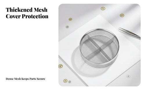 Stainless Steel Watch Washing Basket Easy to Clean Watch Parts Cleaning Basket Divided Parts Cleaning Tray Secure Lid