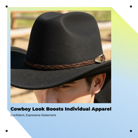 Wool cowboy hat, wide brim, unisex