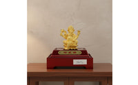 999 Gold Plated Ganesha Figurine Collectible Brass Ganesha Statue Gift Box Ganesha Figurine Miniature Size for Collecting