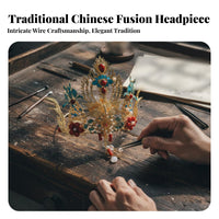 Traditional Chinese Hair Crown Gilded Finish Traditional Chinese Hair Accessory Ancient Chinese Headdress Intricate Design