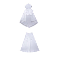 Queen Cosplay Outfit with Skirt Long-Sleeve Cosplay Costume Wrap-Designer Clothing for Cosplayers, Entertainers, Conventions, Stage Performances