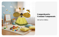 Adorable Design Costume Set Shiny Details Bee Costume Set Striped Pattern for Girls, Adults, Themed Parties, Carnival, Cosplay Events
