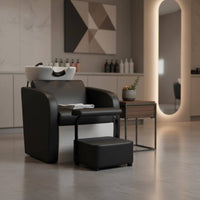 Salon Shampoo Bowl Footstool Wear Resistant Backwash Station Ottoman Adjustable Feet Standalone Footrest Stool for Spa
