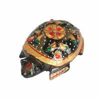 Golden Pyrite Turtle Statue Detailed Sculpting Pyrite Turtle Figurine for Office