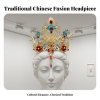 Traditional Chinese Hair Crown Gilded Finish Traditional Chinese Hair Accessory Ancient Chinese Headdress Intricate Design