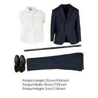 Striped Suit Set Lifelike Appearance Black Suit Set Long-Lasting for Collectors