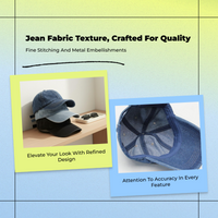 Denim Sport Cap, Adjustable, Unisex, Plain, Relaxed