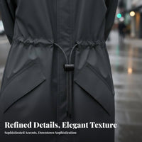 Fashionable Design Long Hooded Raincoat Breathable Fashion Rain Jacket Windproof for Travelers, Campers, Rainy Days, Casual Wear, Outdoor