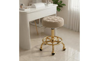 Waterproof Leather Adjustable Height Rolling Stool Swivel Stool with Wheels Commercial Furniture for Hairstylists, Beauticians, Nail Technicians, Salon, Barbershop, Medical Office, Workshop