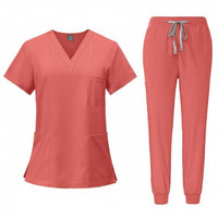 Short Sleeve Medical Scrubs Wrinkle Resistant Gender-Neutral Nursing Attire