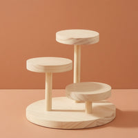 Wood Disc Display Rack Portable Accessory Storage Heavy Duty for Showcase