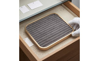 Square Jewelry Display Tray Rounded Corners Storage Polished Metal Rim