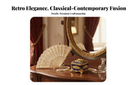 Ornate Design Vintage Jewelry Box Sturdy Zinc Alloy Embossed Floral Keepsake Case Velvet Lined for Women