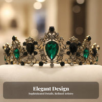 Jeweled Bridal Crown Intricate Metalwork Baroque Bridal Crown Crystal Wedding Tiara Colorful Crystal Headpiece for Weddings