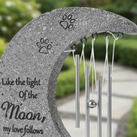 Pet Memorial Wind Chime Personalized Engraving Crescent Memorial Ornament