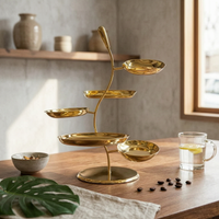 S-Shaped Fruit Stand Polished Table Accessory Round Base Kitchen Storage