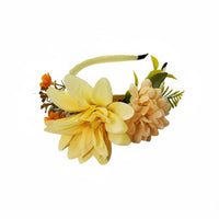 Bohemian Floral Headband, Fabric Flower Hair Accessory, Wedding Party Photo Prop for Women