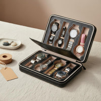 Watch Storage Case Portable Travel Watch Case Fastener Closure Slim Design for Travelers, Business Trips