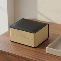 PU Leather Watch Box Pillow Insert Hinged Lid Watch Case Easy to Clean