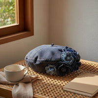 Floral Jean Beret Japanese Design Headwear Fashionable for Women