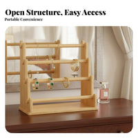 Sturdy Wood Construction Wooden Bracelet Display Rack Accessible Design Wooden Jewelry Stand Multi-Functional for Dressing Table, Bedroom