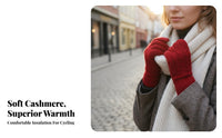 Cashmere Five-Finger Gloves Soft Texture All-Gender Warm Gloves Winter Accessory Ribbed Knit Extended Wrist Coverage